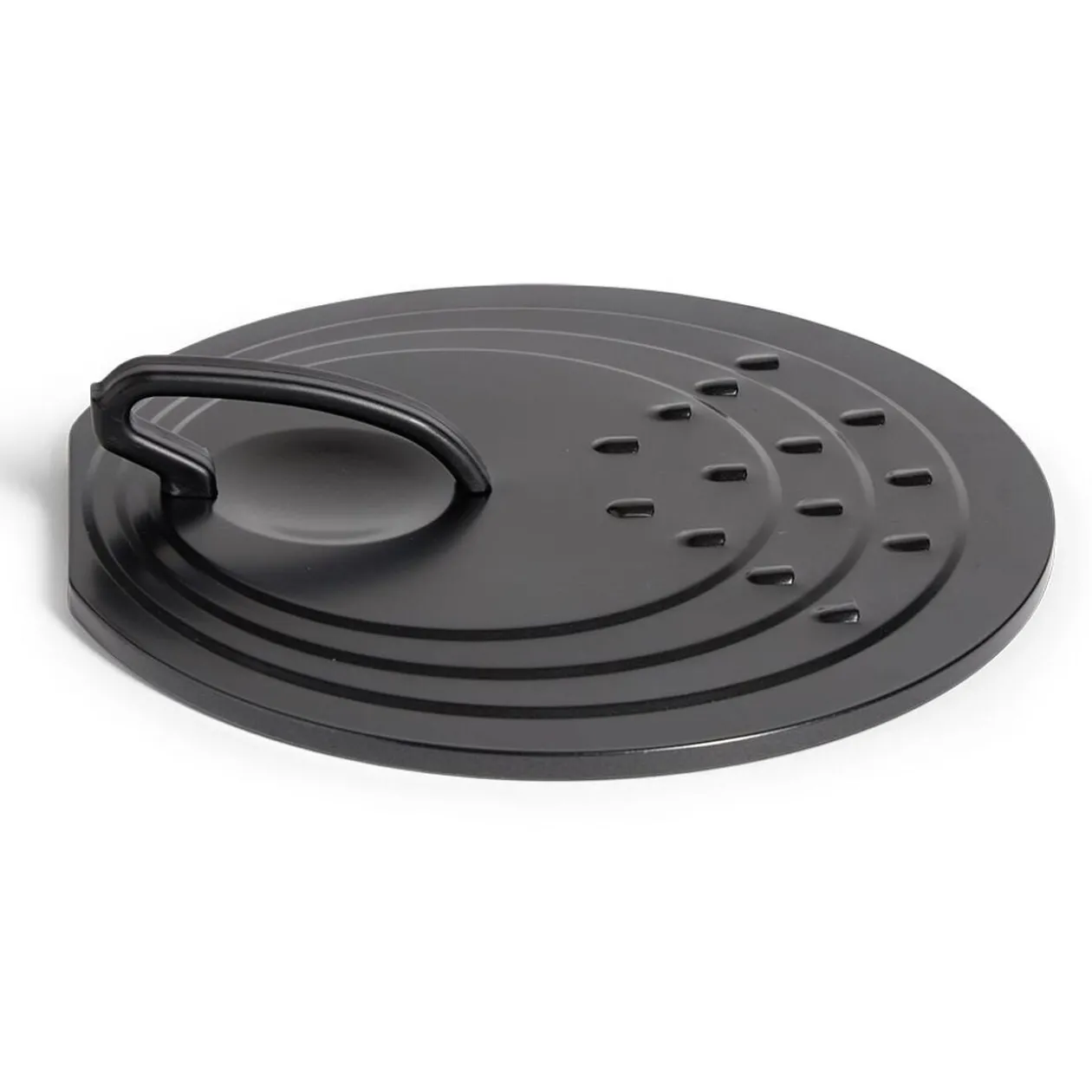 Couvercle rond avec poignée acier noir Ø30cm