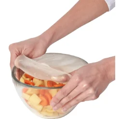 Couvercle silicone extensible blanc transparent x4