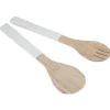 Couverts à salade blanc en bambou x2