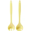 Couverts à salade en plastique jaune x2