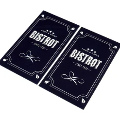 Couvre plaque planche à découper en verre design Bistrot x2
