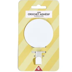 Crochet adhésif métal rond 8,5x14,4cm - 3 modèles