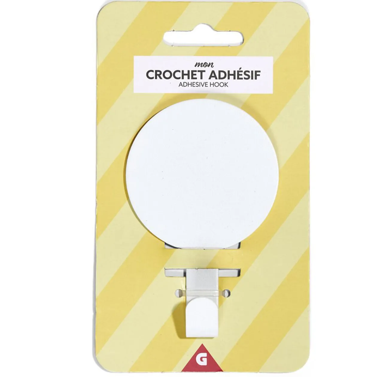 Crochet adhésif métal rond 8,5x14,4cm - 3 modèles