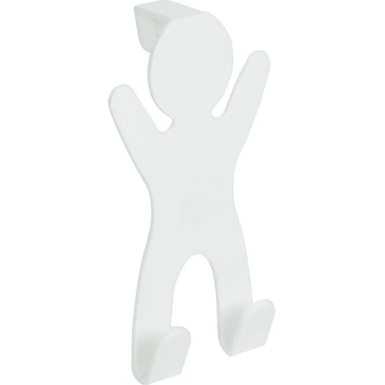 Crochet de porte forme bonhomme gris - 10,5xH.19 cm