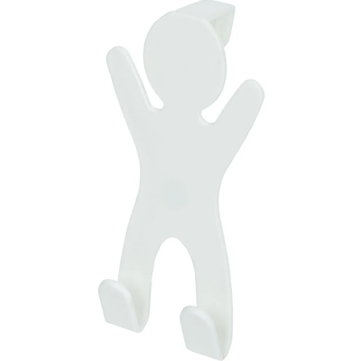 Crochet de porte forme bonhomme gris - 10,5xH.19 cm