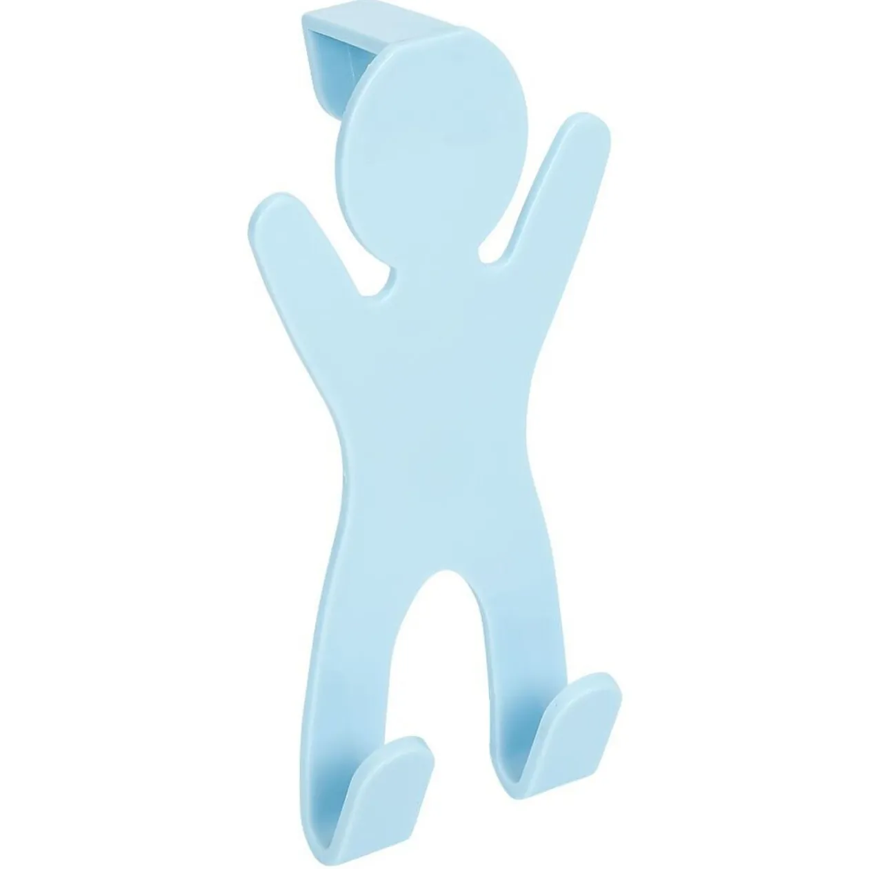 Crochet de porte forme bonhomme blanc - 10,5xH.19 cm