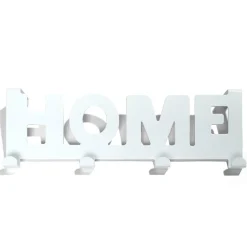 Crochet de porte HOME en métal blanc ou noir 36,5x16,5cm - 2 modèles