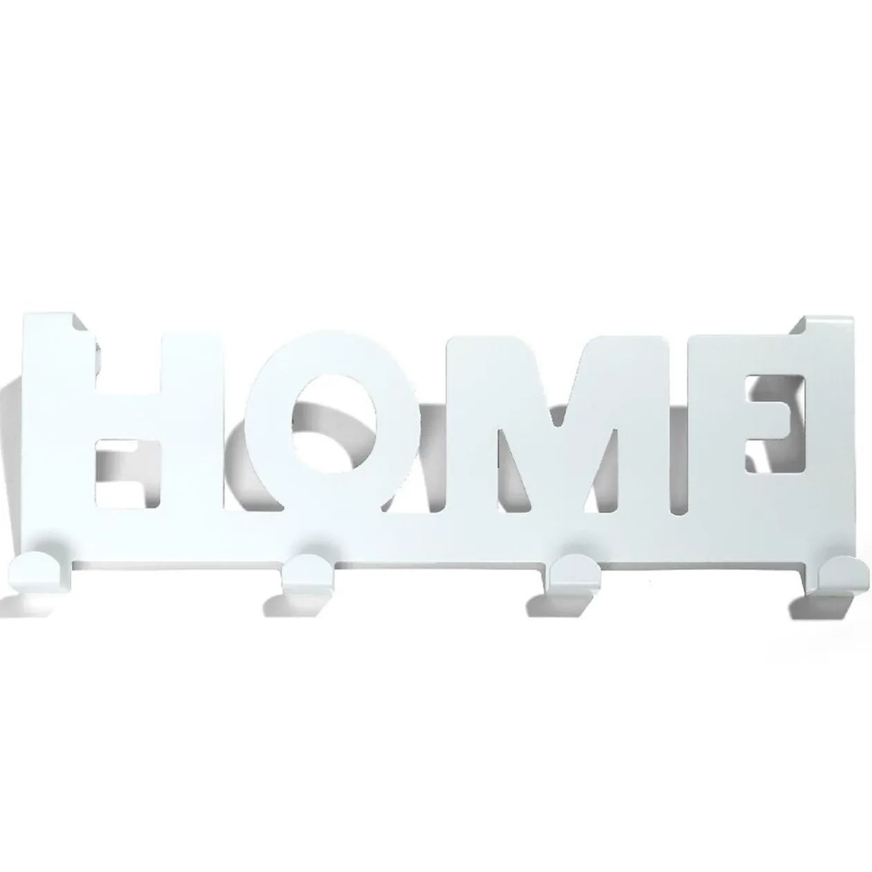 Crochet de porte HOME en métal blanc ou noir 36,5x16,5cm - 2 modèles