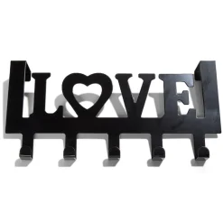 Crochet de porte LOVE en métal blanc ou noir 36,5x16,5cm - 2 modèles