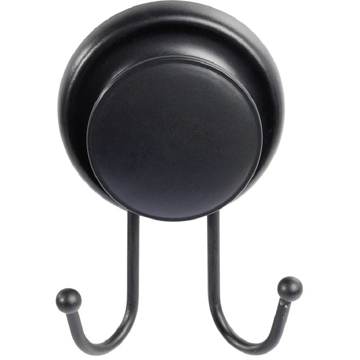 Crochet double à ventouse métal noir