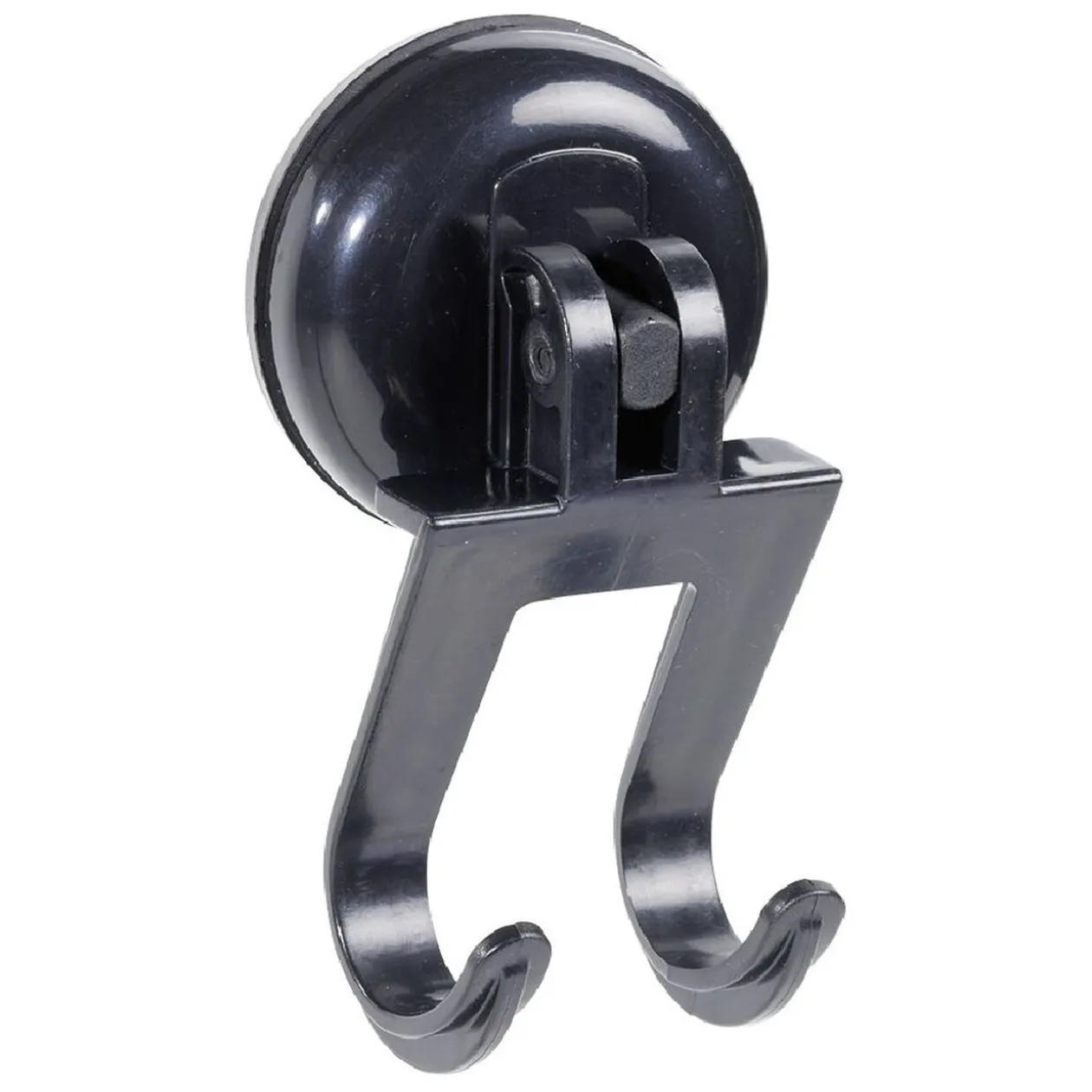 Crochet double à ventouse noir