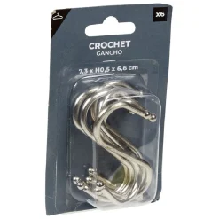 Crochet en forme de S en métal x6