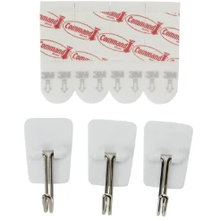 Crochet en plastique pointe métal blanc x3