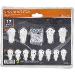 Crochet métallique spécial béton, pointe courte