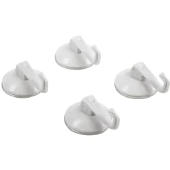 Crochet ventouse x4 blanc plastique