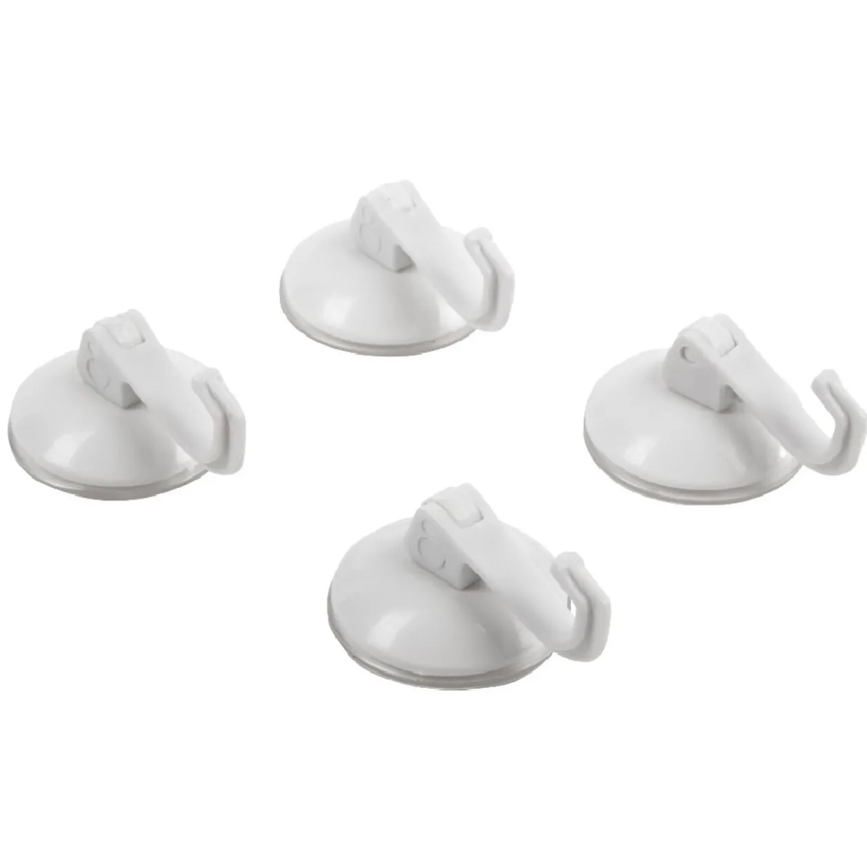 Crochet ventouse x4 blanc plastique