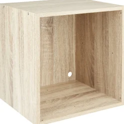 Cube de rangement 1 case bois clair naturel