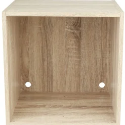 Cube de rangement 1 case bois clair naturel