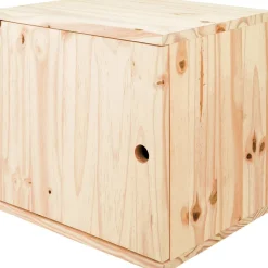 Cube de rangement 1 porte pin naturel