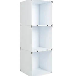 Cube de rangement déco blanc x3