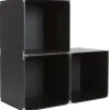 Cube de rangement déco noir x3