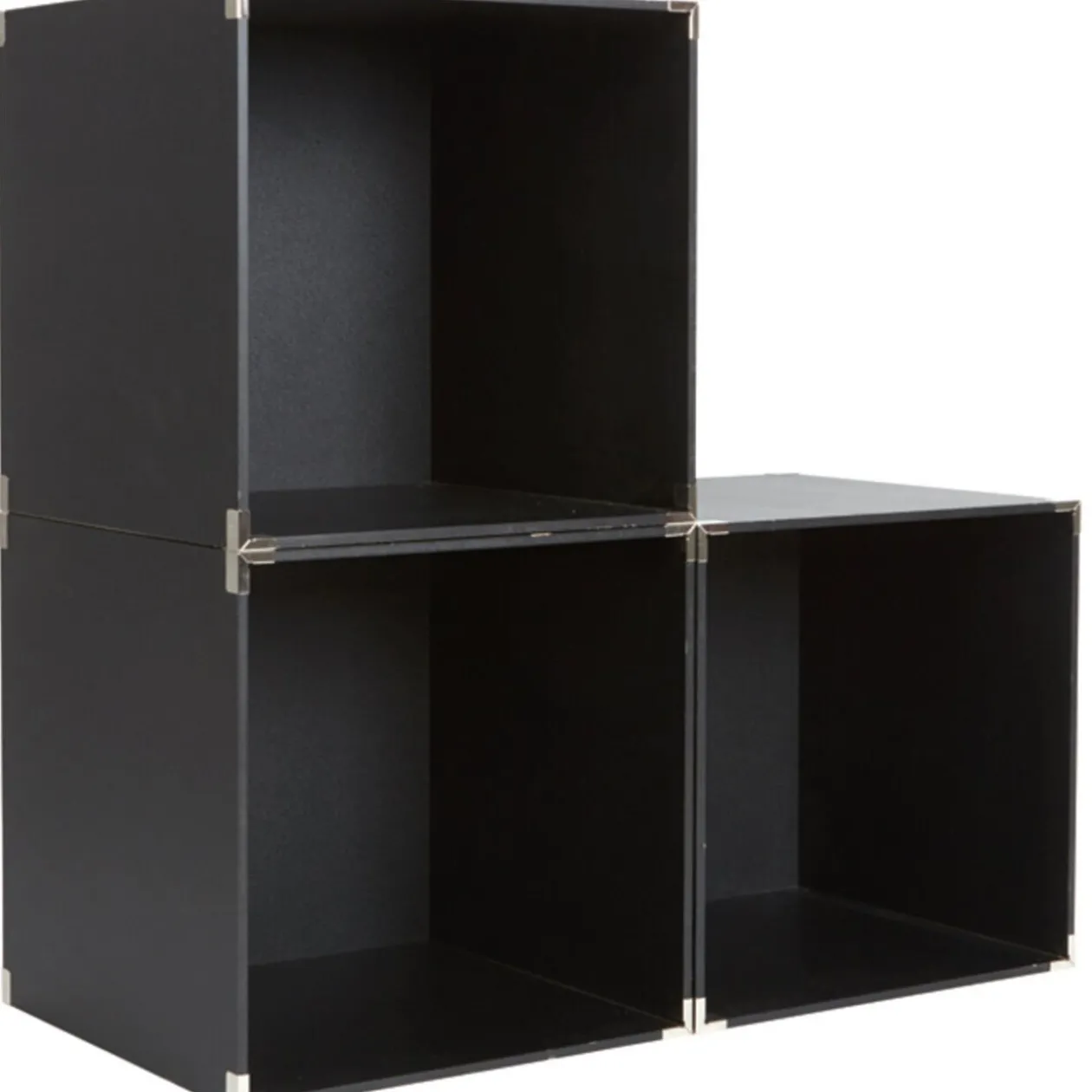 Cube de rangement déco noir x3