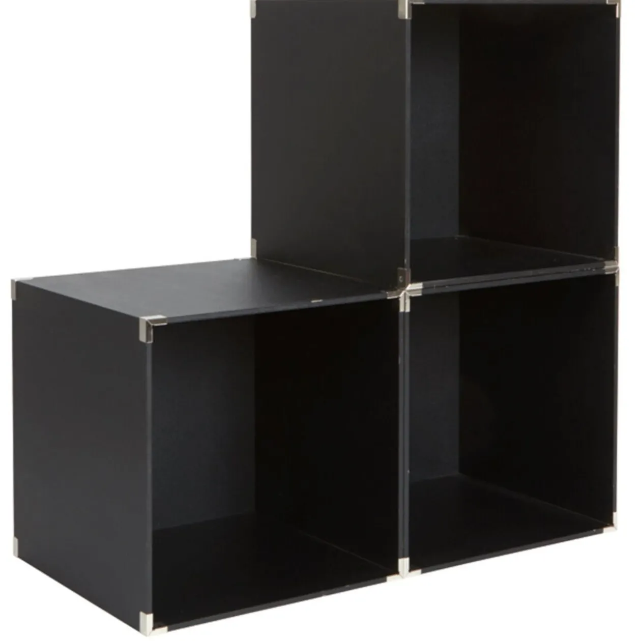 Cube de rangement déco noir x3
