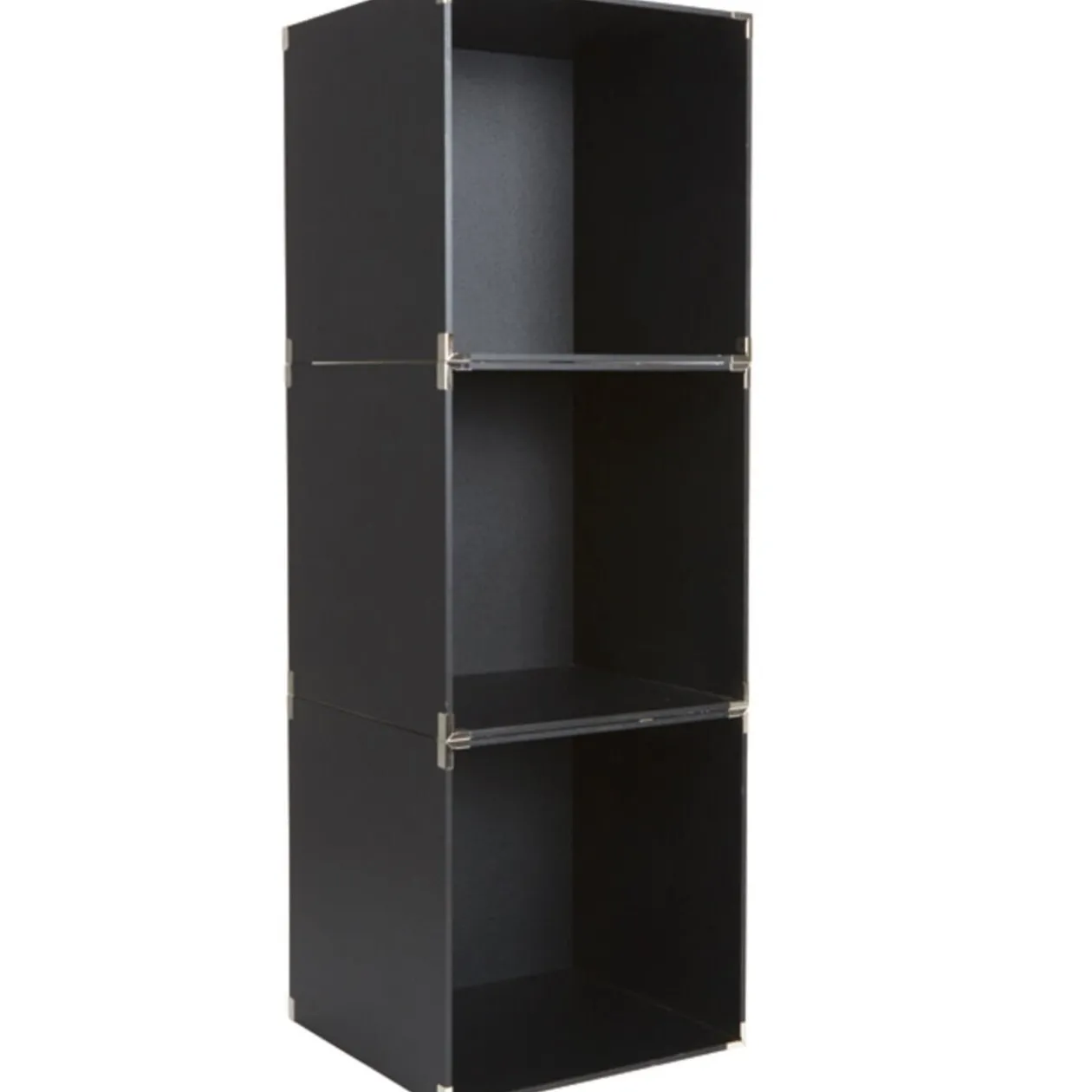 Cube de rangement déco noir x3