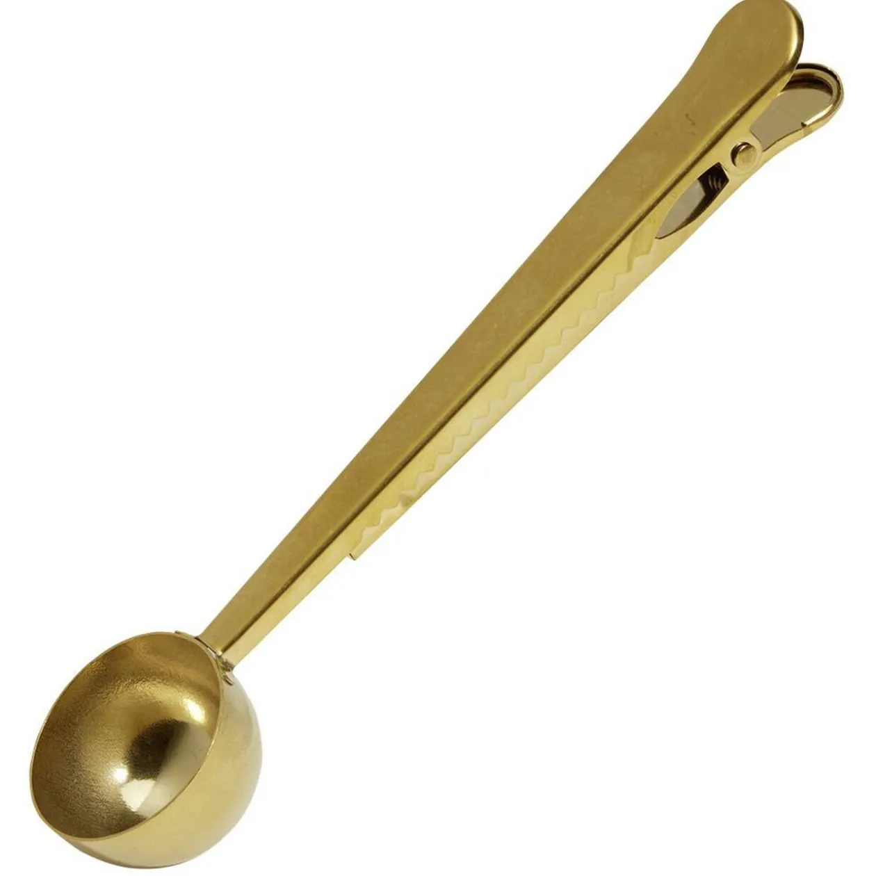 Cuillère pince sachet en inox doré