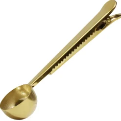 Cuillère pince sachet en inox doré