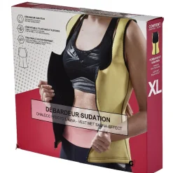 Débardeur de sudation fitness jaune et noir