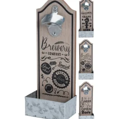 Décapsuleur mural en bois inscription thème bistrot