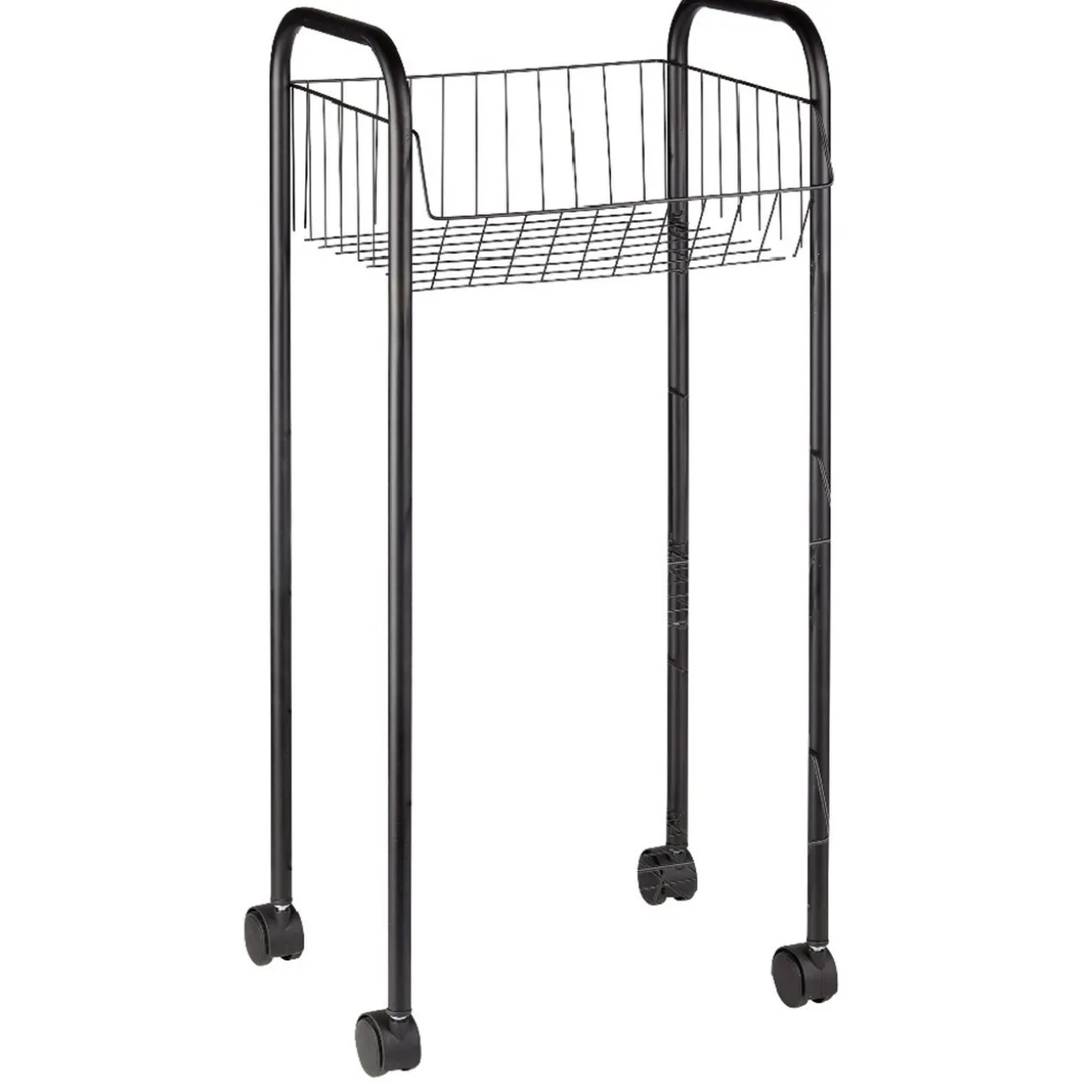 Desserte à roulettes 3 niveaux métal noir