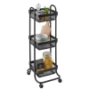 Desserte à roulettes vintage métal noir 3 niveaux