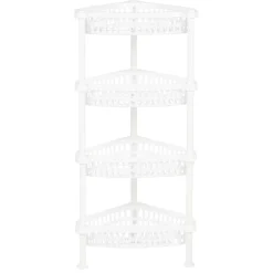 Desserte angle 4 niveaux blanc