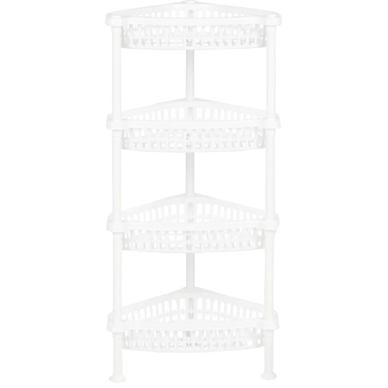 Desserte angle 4 niveaux blanc