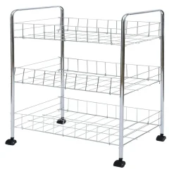 Desserte en métal 3 niveaux - 35,5xH66,5x26cm