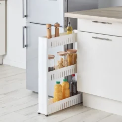 Desserte resserre cuisine étroite sur roulettes 3 niveaux