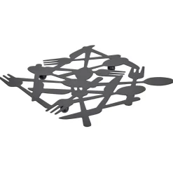 Dessous de plat métal noir L19,5xl19xH1cm