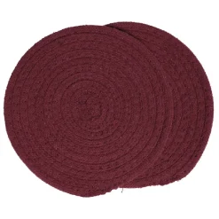 Dessous de plat rond coton rouge vert ou bleu x2