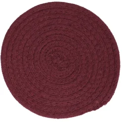 Dessous de plat rond coton rouge vert ou bleu x2