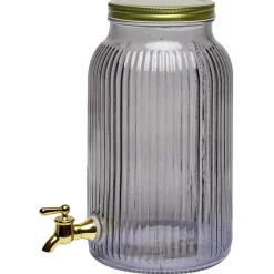 Distibuteur à boisson en verre strié noir 5,5L
