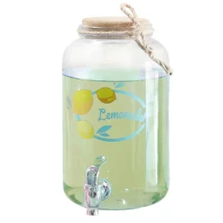 Distributeur à boisson verre avec couvercle liège 3,8 L