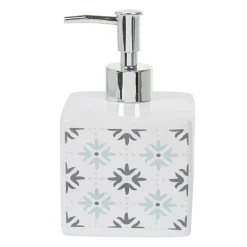 Distributeur à savon blanc design carreau de ciment