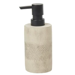 Distributeur à savon ciment gravé beige