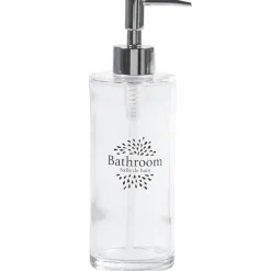 Distributeur à savon design fleur avec inscription bathroom