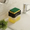 Distributeur à savon liquide vaisselle 385 ml et éponge