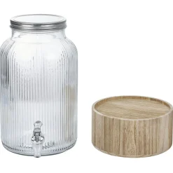 Distributeur de boisson 5,5L avec support en bois