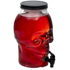 Distributeur de boisson tête de mort en verre 5L