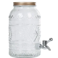 Distributeur de boissons fontaine transparent doré